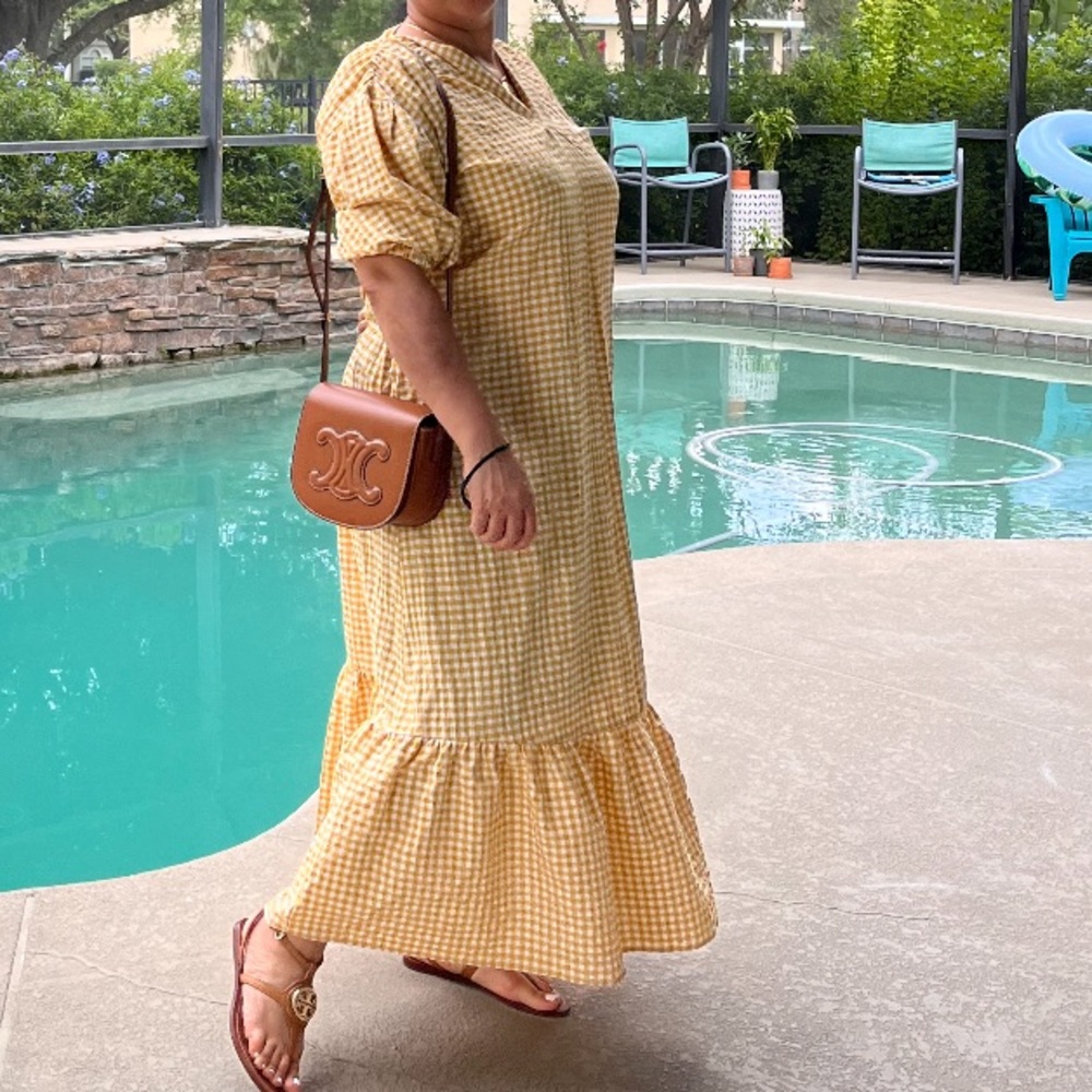 MANGO Gingham check cottoned dress